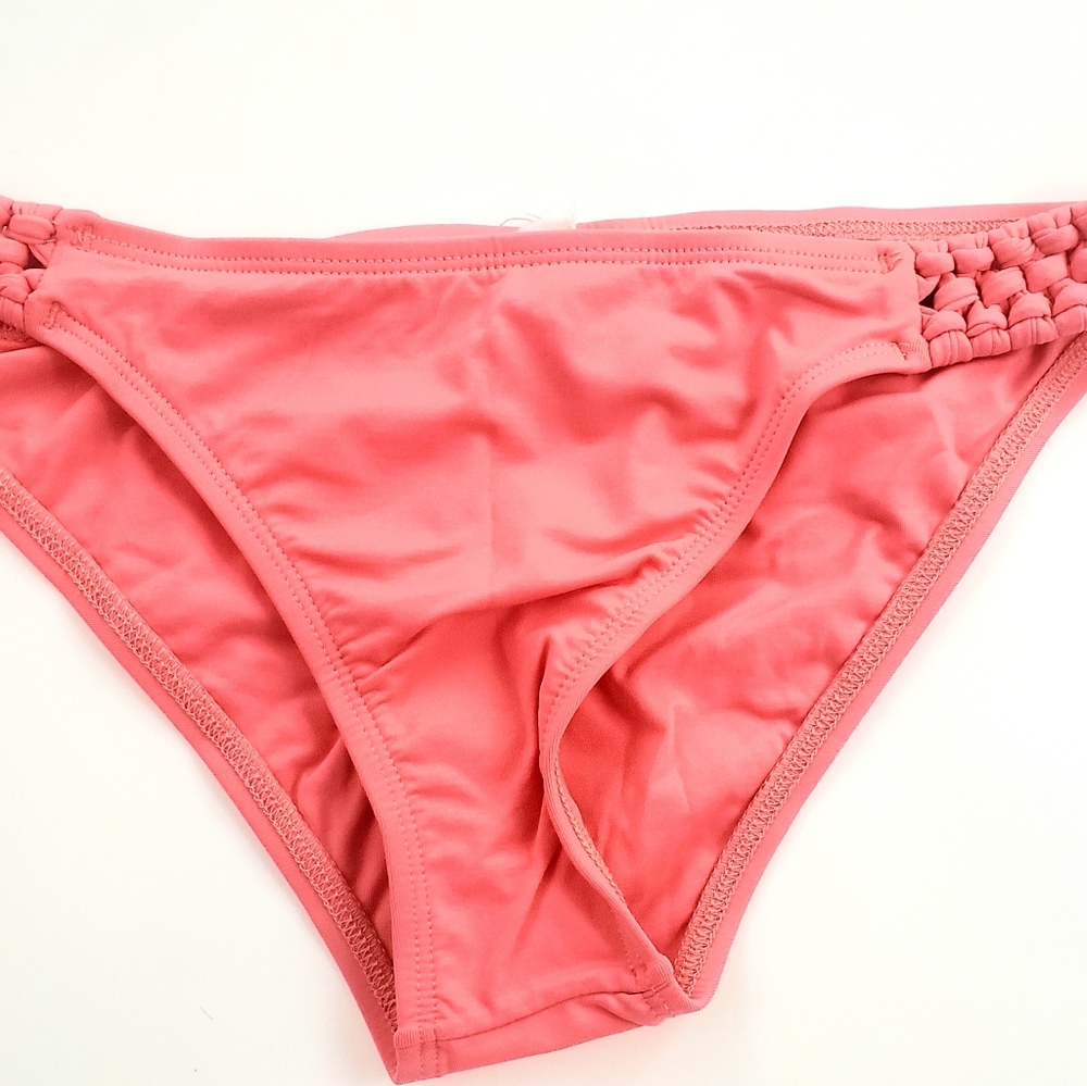 L Space Womens Pink Coral Bikini Bottom M